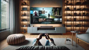 Play on a Large Screen so that you can control it.