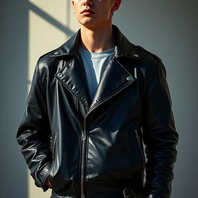 black and leather jacket